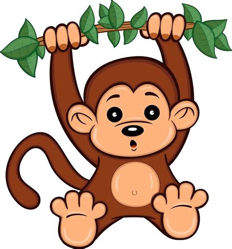 Cartoon Monkey Cute Cartoon Jungle Animals Baby Animals Monkey