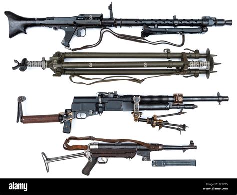 World War Two Machine Guns And A Tripod Stock Photo Alamy