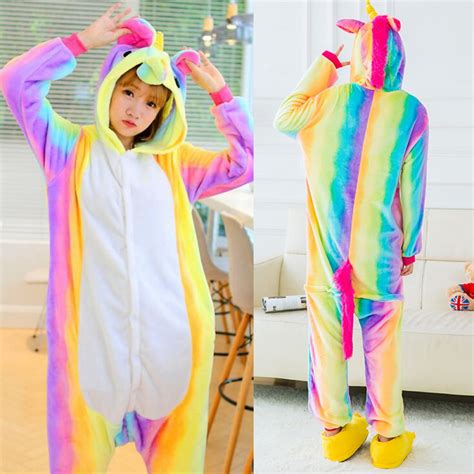 Rainbow Unicorn Adult Animal Onesies Pajamas Being Hot Sale