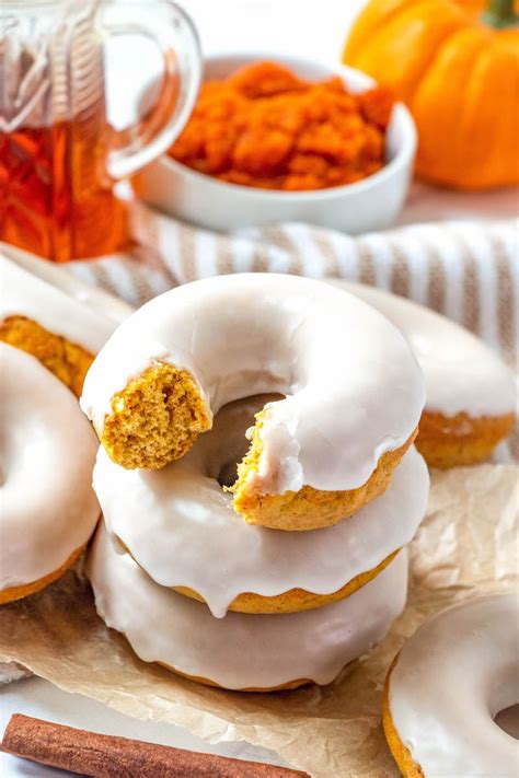 Maple Glazed Pumpkin Donuts Homemade Baked Donuts Recipe For Fall
