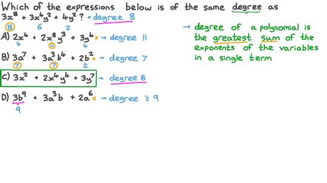 Question Video Determining The Degree Of An Algebraic Expression Nagwa