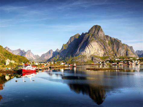 Beroemde Lofoten Het Landschap Van Noorwegen Nordland Stock Foto