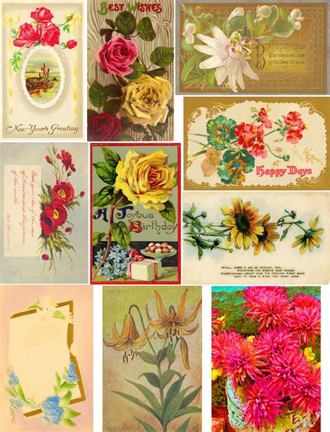 Floral Postcards Vintage Collage Free Stock Photo Public Domain Pictures