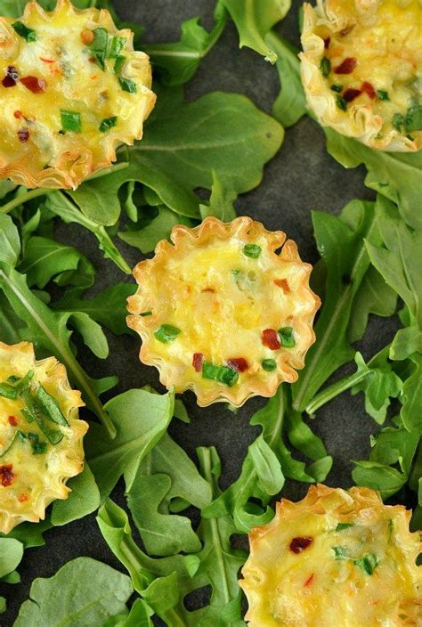 Mini Phyllo Quiche Cups Recipe With Images Egg Cups Breakfast