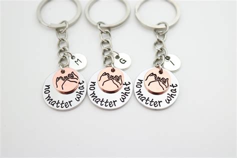 3 Best Friends Keychains Pinky Promise Matching Keychains Etsy