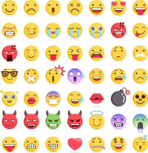 Conjunto De Cones De S Mbolos De Emoticons Emoji Ilustra Es