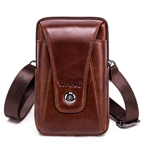 Genuine Leather Waist Bag Vintage Multi Functional Phone Bag Crossbody