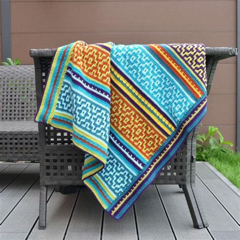 Crochet Mosaic Pattern Nya Mosaic Blanket Easy Instant Download Etsy