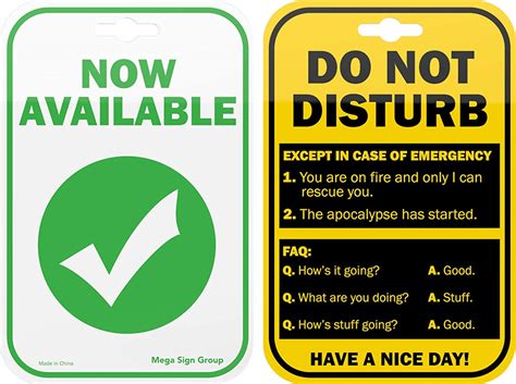 Buy Do Not Disturb Privacy Double Sided Sign For The Office Cubicle