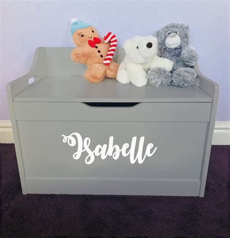 Personalised Grey Toy Storage Box Toy Storage Boxes Toy Storage