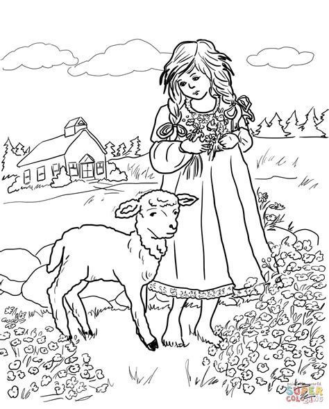 Mary Had A Little Lamb Coloring Page Coloring Home