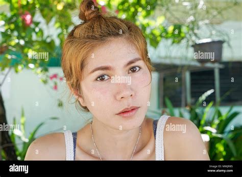 Beautiful Asian Girl In Background Stock Photo Alamy