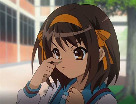 Cute Haruhi Removing Grass From Her Face Rharuhi