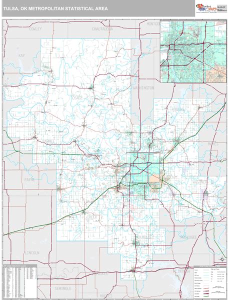 Tulsa Metro Area Ok Zip Code Maps Premium