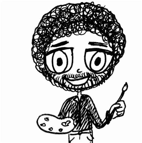 Bob Ross Coloring Book Lovely Crude Paint Bob Ross Coloring Pages Print
