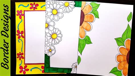 Easy Page Border Designs For A4 Size Paper Canvas Brah