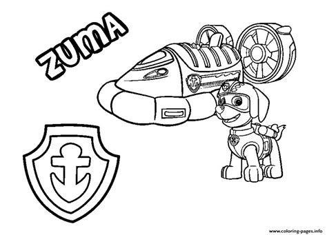 A new coloring book for the cartoon paw patrol. PAW Patrol Zuma S Hovercraft Vehicle Coloring Pages Printable