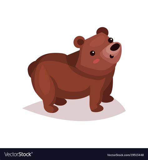 Cute Brown Bear Cub Cartoon Royalty Free Vector Image