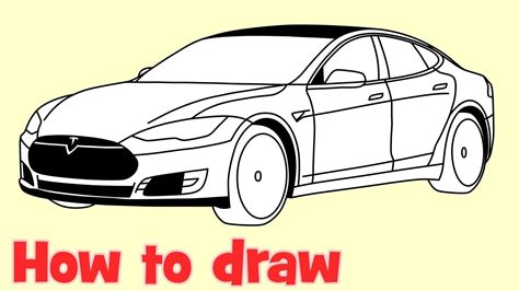 How To Draw A Car Tesla Model S Youtube