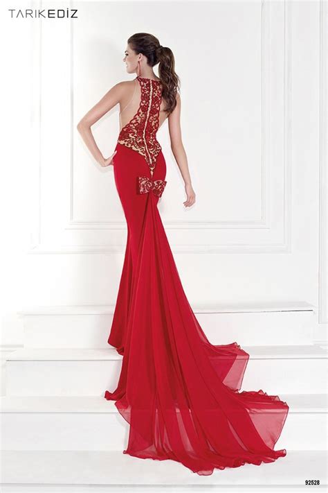 Tarik Ediz Details Tarik Ediz Dresses Prom Couture Evening Dress Red Evening Dress