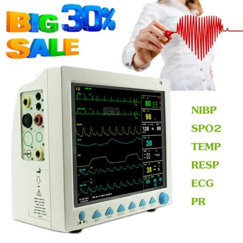 121and Icu Patient Monitor Multi Parameter Ecg Nibp Spo2 Pr Resp Temp