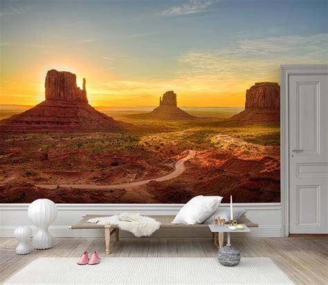 Desert Wallpaper Mural Southwestern Desert Livingroom Mural Goawall