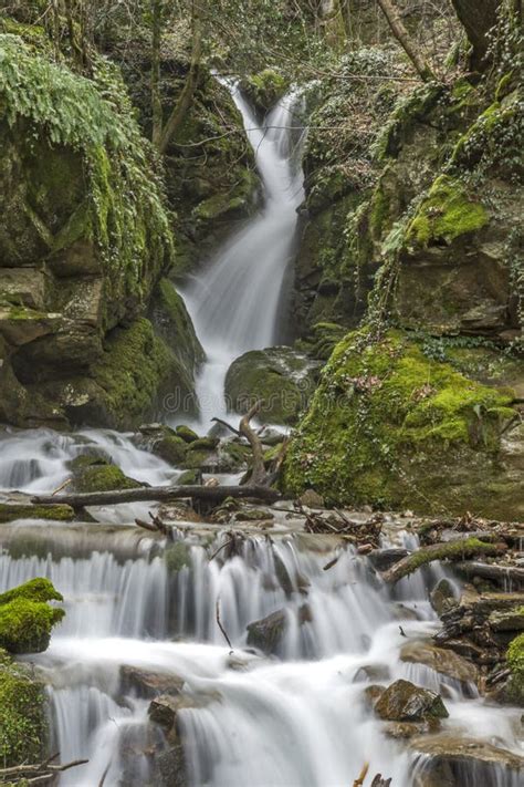 Amazing View Of Leshnishki Waterfall In Deep Forest Belasitsa Mountain