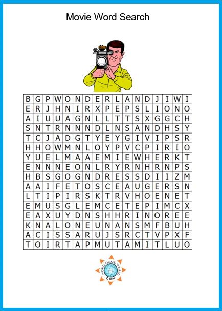 Pic printable movie crossword free printable crossword puzzles for. Free Word Search Games, Fun & Printable!