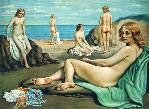 Bathers On The Beach 1934 Giorgio De Chirico Classical Nude Painting In