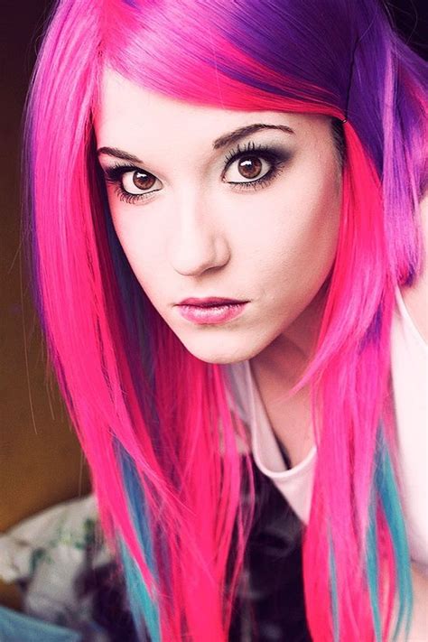Runature hair extensions u tip human hair 14inch color hot pink hot fusion hair extensions silky straight 25 strands 0.8g per strand fusion extensions human hair 20 grams 4.2 out of 5 stars 180 $24.99 $ 24. Bright pink, purple, and blue hair c: | Hair inspiration ...