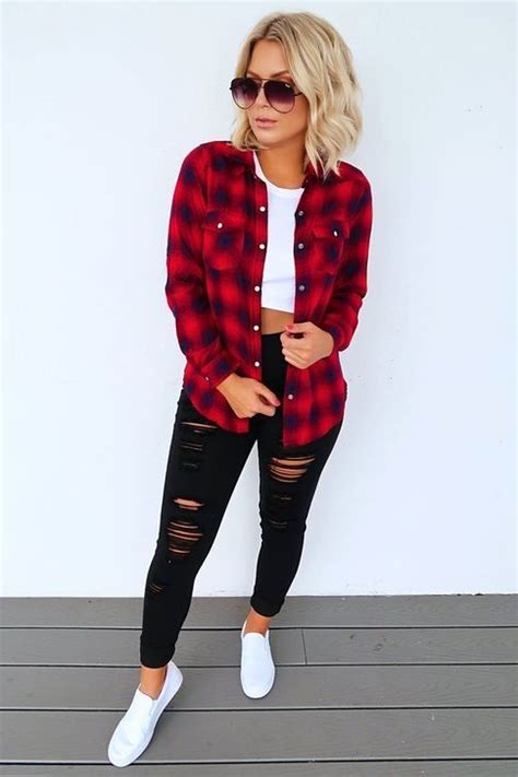 40 Glamorous Flannel Outfits Ideas For Fall 2019 Plaid Shirt Outfits