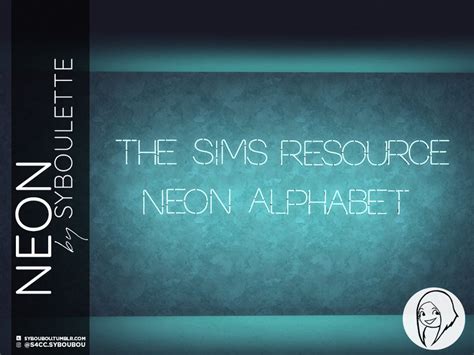 The Sims Resource Patreon Early Release Neon Alphabet Set