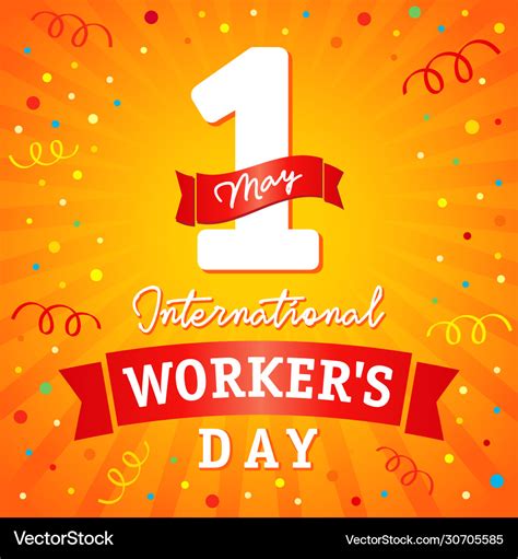 1 may international workers day banner royalty free vector