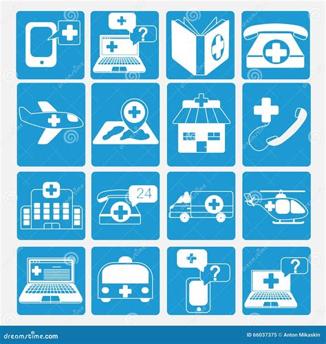 Emergency Icons Set Stock Vector Illustration Of Helicopter 66037375