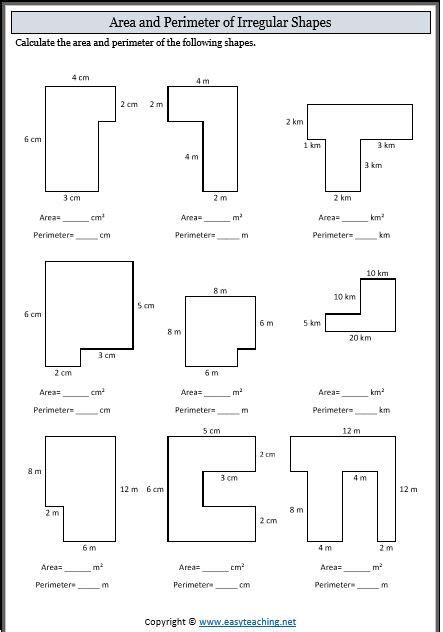 Area And Perimeter Worksheets Grade 5