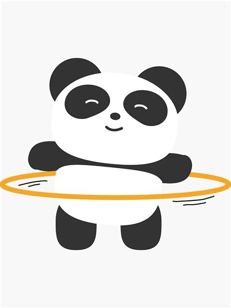 Hula Hoop Panda Panda Bear Sticker For Sale By Mrkram Redbubble