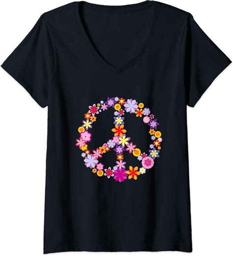 Womens Peace Sign World Love 1970s 60s Clothing Groovy
