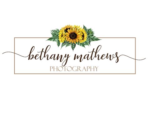 Sunflower Photography Logo Watermark Branding Design No 189 Logo