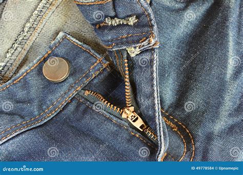 Jeans Zipper Open Stock Photo Image 49778584