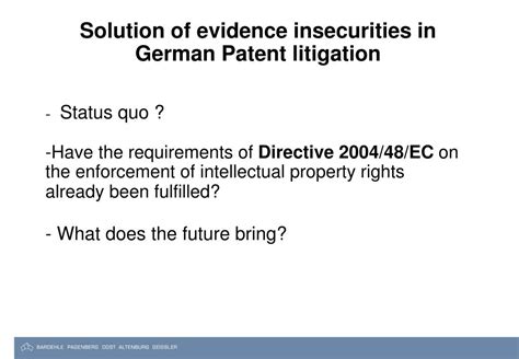 Ppt Patent Enforcement In Germany Pros And Cons By Alexander Harguth