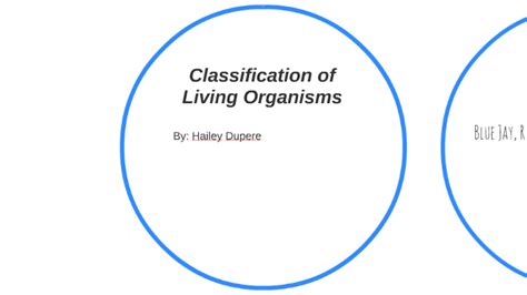 Classification Of Living Organisms By Hailey Dupere