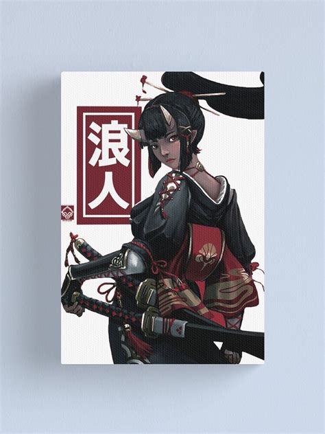 Japanese Ninja Geisha Samurai Girl Canvas Print For Sale By