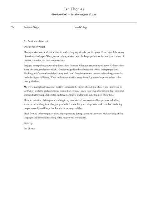 Academic Advisor Cover Letter Examples And Expert Tips Free