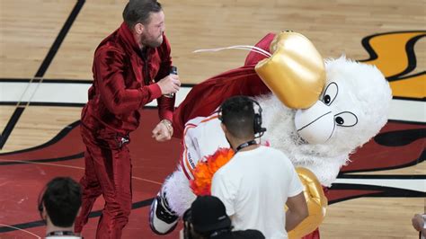 Conor Mcgregor Knocks Out Heat Mascot During Nba Finals