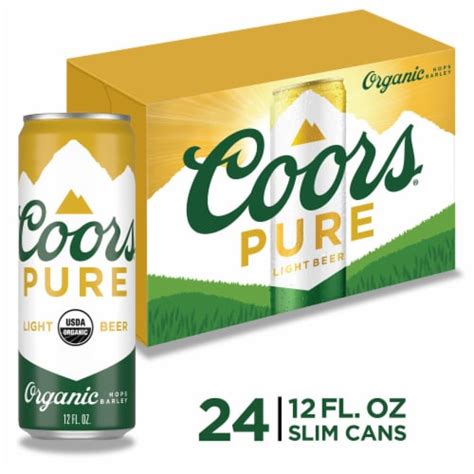 Coors Pure Organic Light Lager Beer 24 Cans 12 Fl Oz Marianos