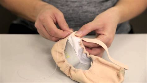 Premier School Of Dance How To Sew Elastics On Flat Ballet Shoes Youtube