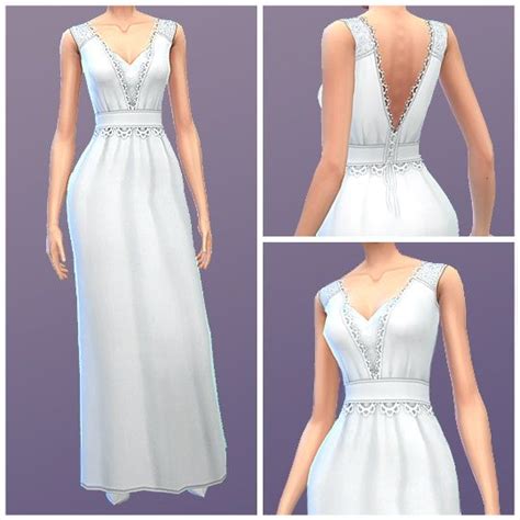 Simsworkshop Simple Wedding Dress By Bramblefinch • Sims 4 Downloads