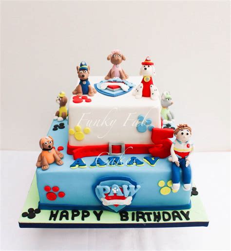 Paw Patrol Themed Tiered Birthday Cake Tiered Cakes Birthday Fab