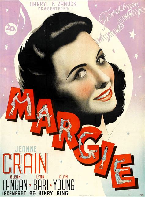 Margie 1946 Starring Jeanne Crain — Danish Film Poster Jeanne Crain