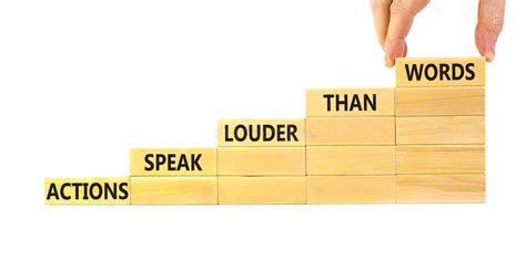 Actions Speak Louder Words Symbol Concept Words Actions Speak Louder